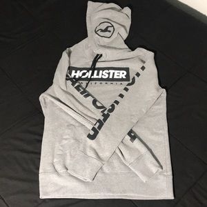 NWT Hollister gray graphic hoodie sz small